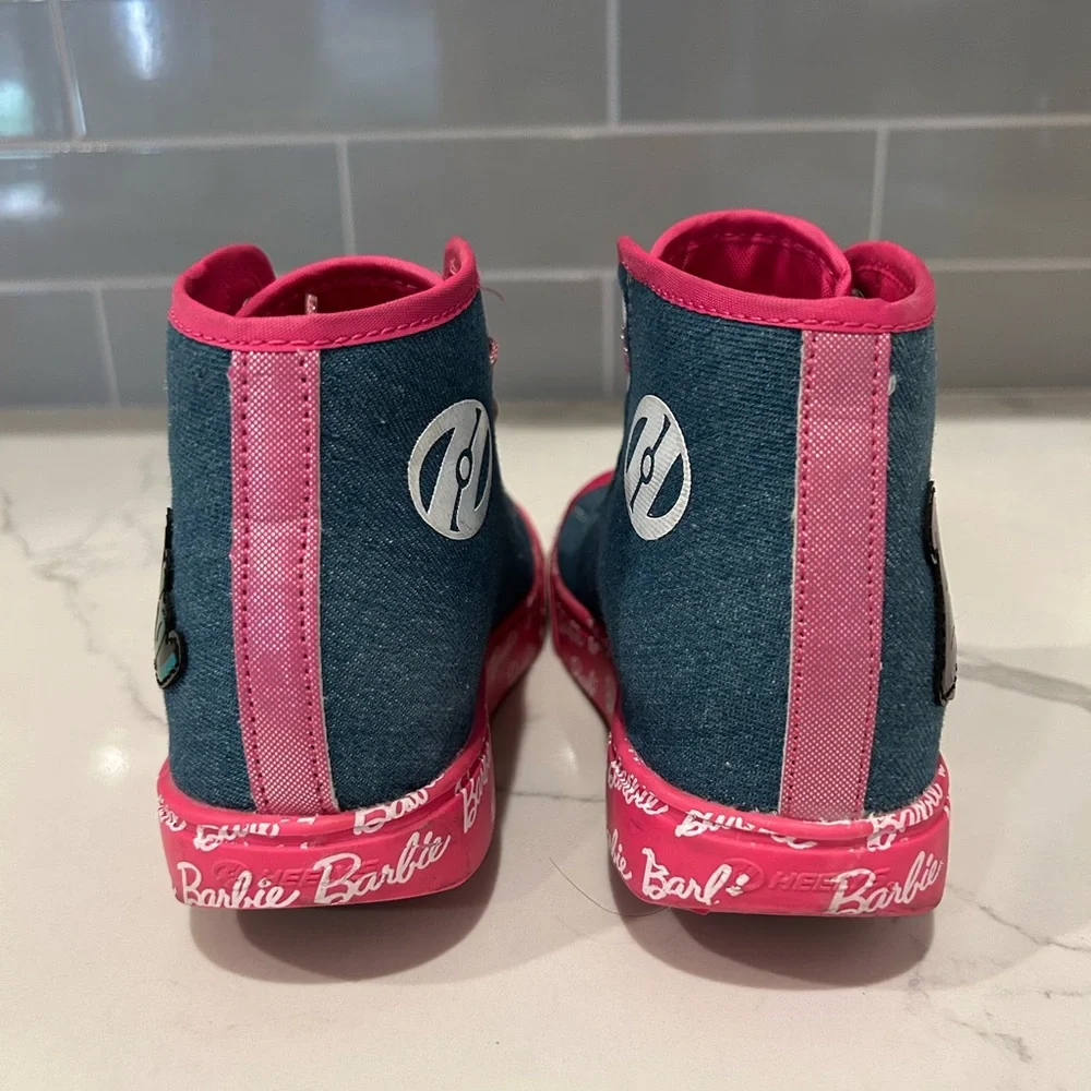 HEELYS Youth Kids Barbie‎ Hustle High Top Wheels Skate Sneaker Shoes 3 Big Kid